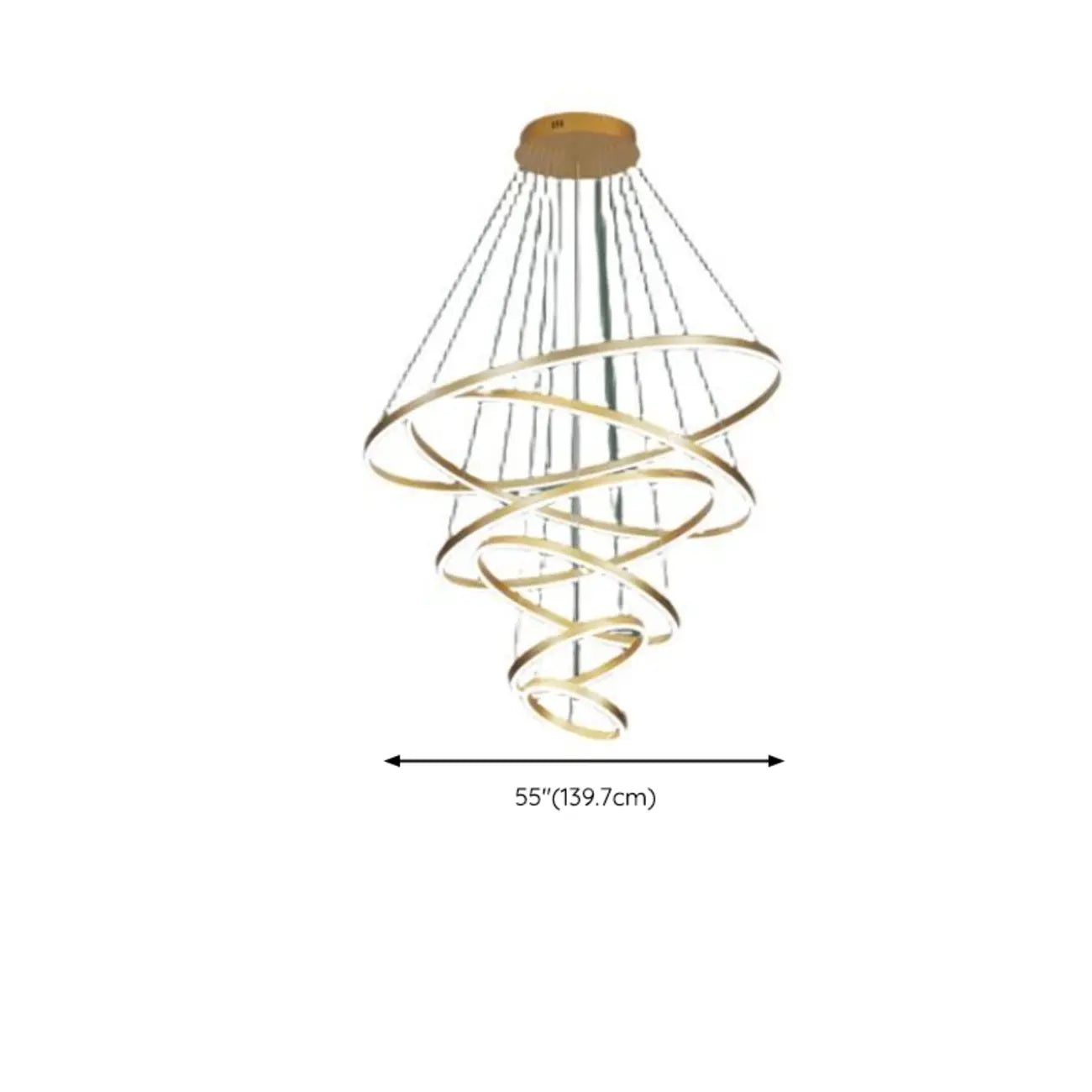 Circle Modern Tiered Remote LED Ring Chandelier for Stairway