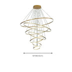Circle Modern Tiered Remote LED Ring Chandelier for Stairway