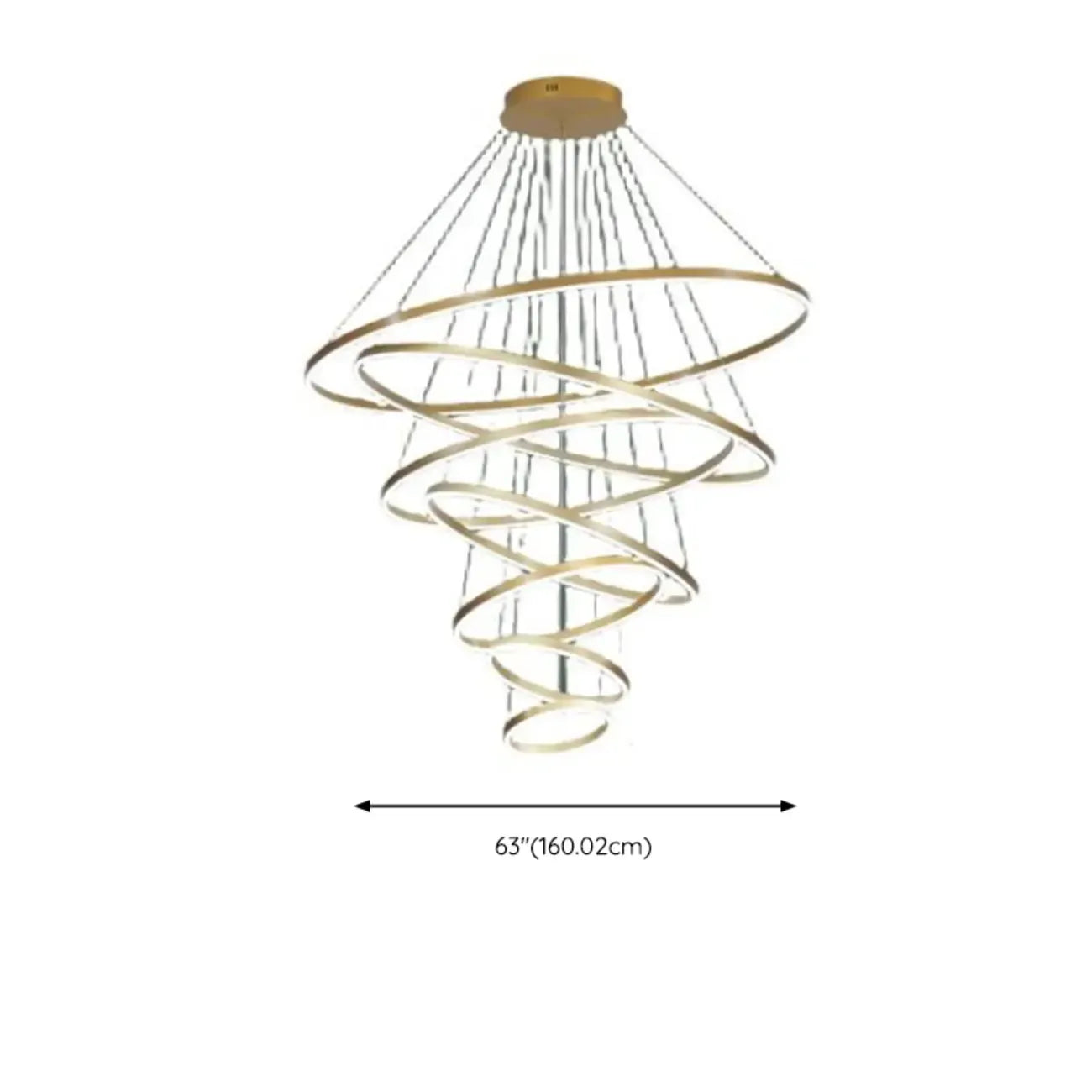 Circle Modern Tiered Remote LED Ring Chandelier for Stairway