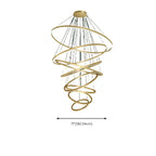 Circle Modern Tiered Remote LED Ring Chandelier for Stairway