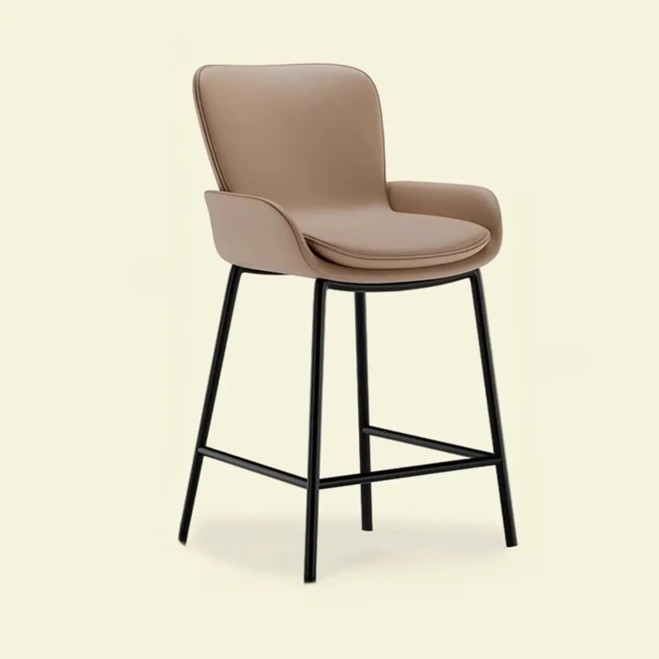 Coffee Bucket Four Legs Leather Counter Bar Stools