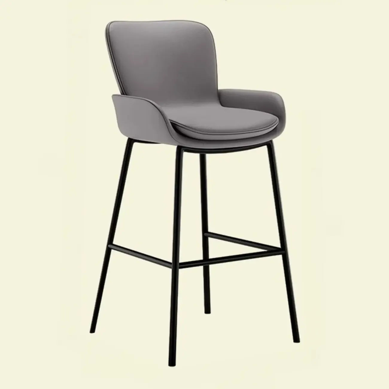 Coffee Bucket Four Legs Leather Counter Bar Stools
