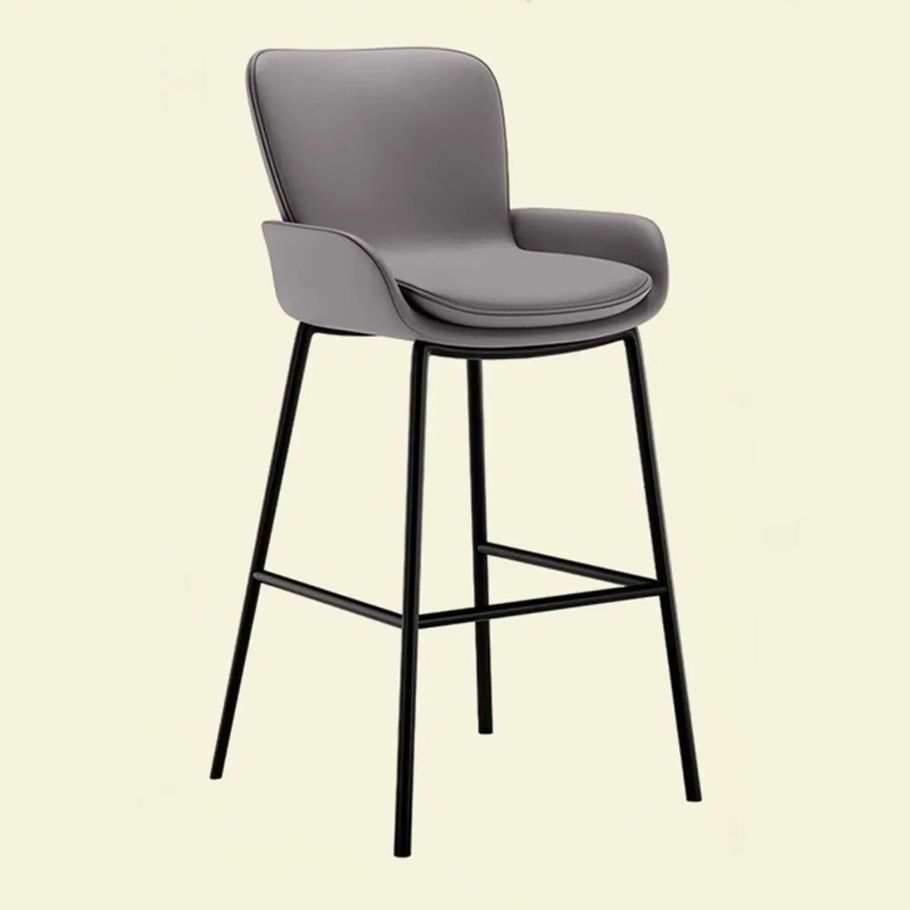 Coffee Bucket Four Legs Leather Counter Bar Stools