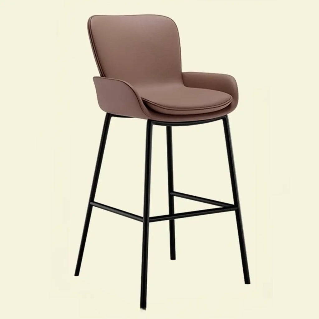 Coffee Bucket Four Legs Leather Counter Bar Stools