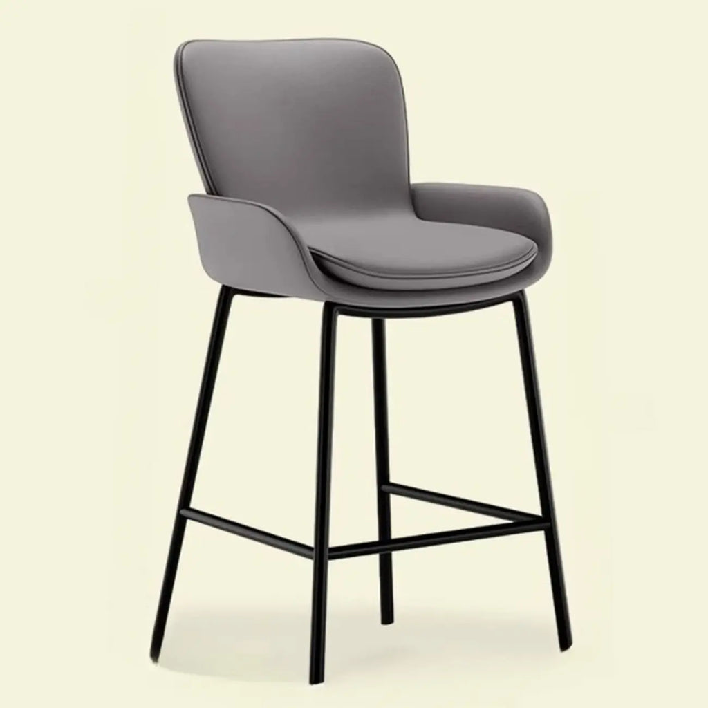 Coffee Bucket Four Legs Leather Counter Bar Stools