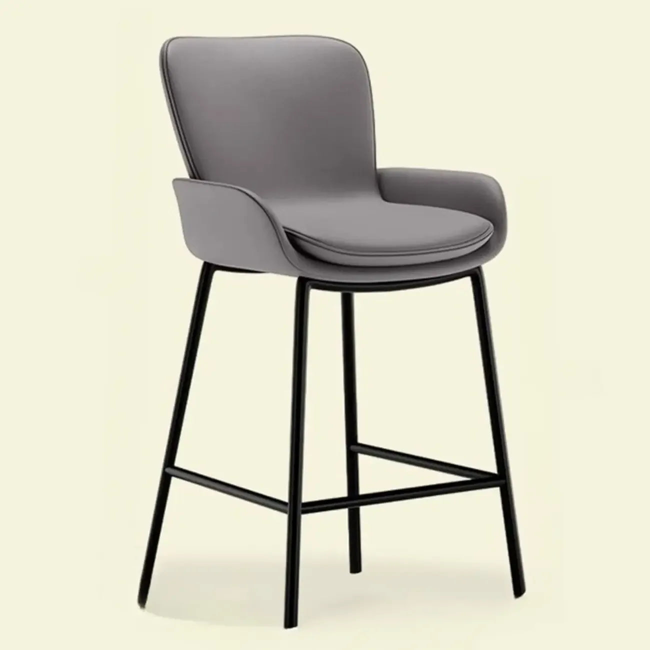 Coffee Bucket Four Legs Leather Counter Bar Stools