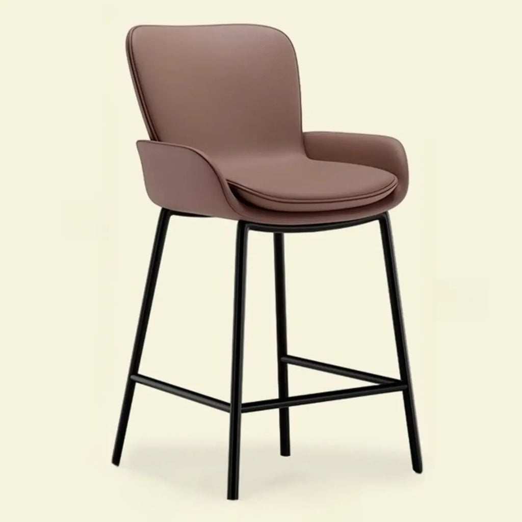 Coffee Bucket Four Legs Leather Counter Bar Stools