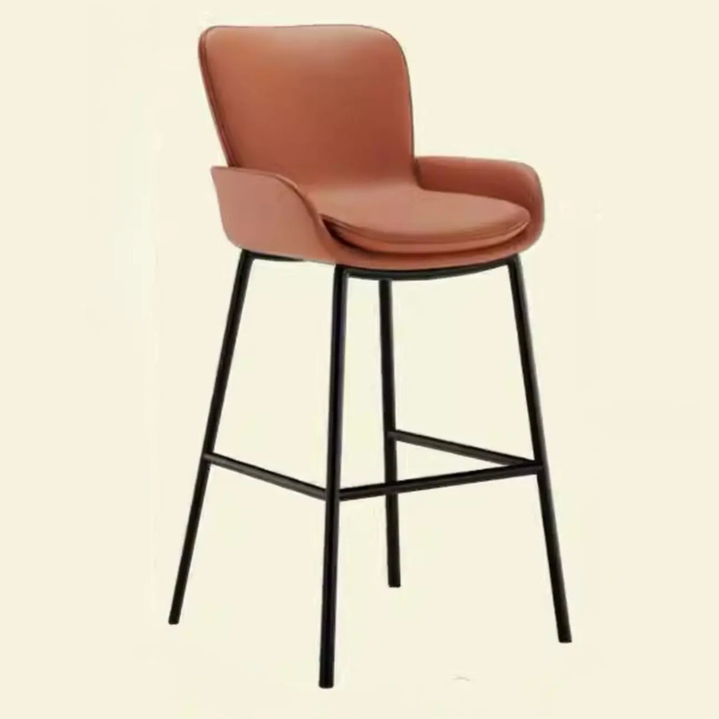 Coffee Bucket Four Legs Leather Counter Bar Stools