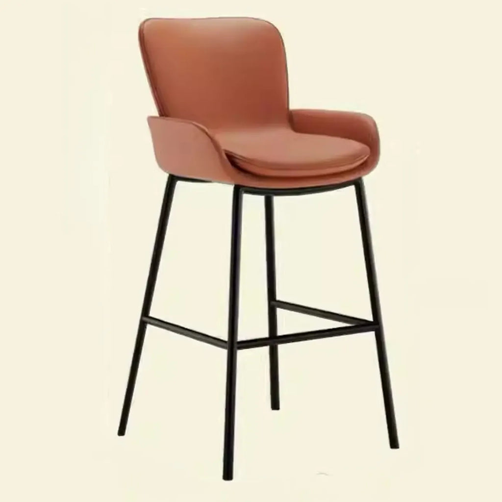 Coffee Bucket Four Legs Leather Counter Bar Stools