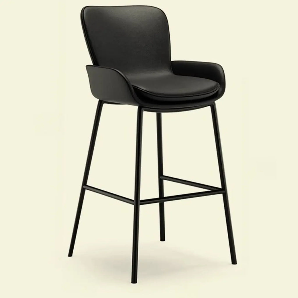 Coffee Bucket Four Legs Leather Counter Bar Stools