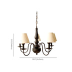 3-8 Lights Modern Classic Metal and Fabric Chandelier Light