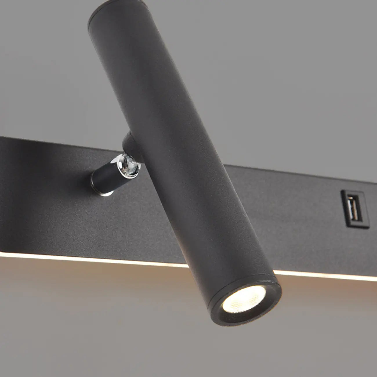 Minimalist Modern Wall Sconce with USB & Rotatable Spotlight