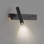 Minimalist Modern Wall Sconce with USB & Rotatable Spotlight