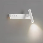 Minimalist Modern Wall Sconce with USB & Rotatable Spotlight