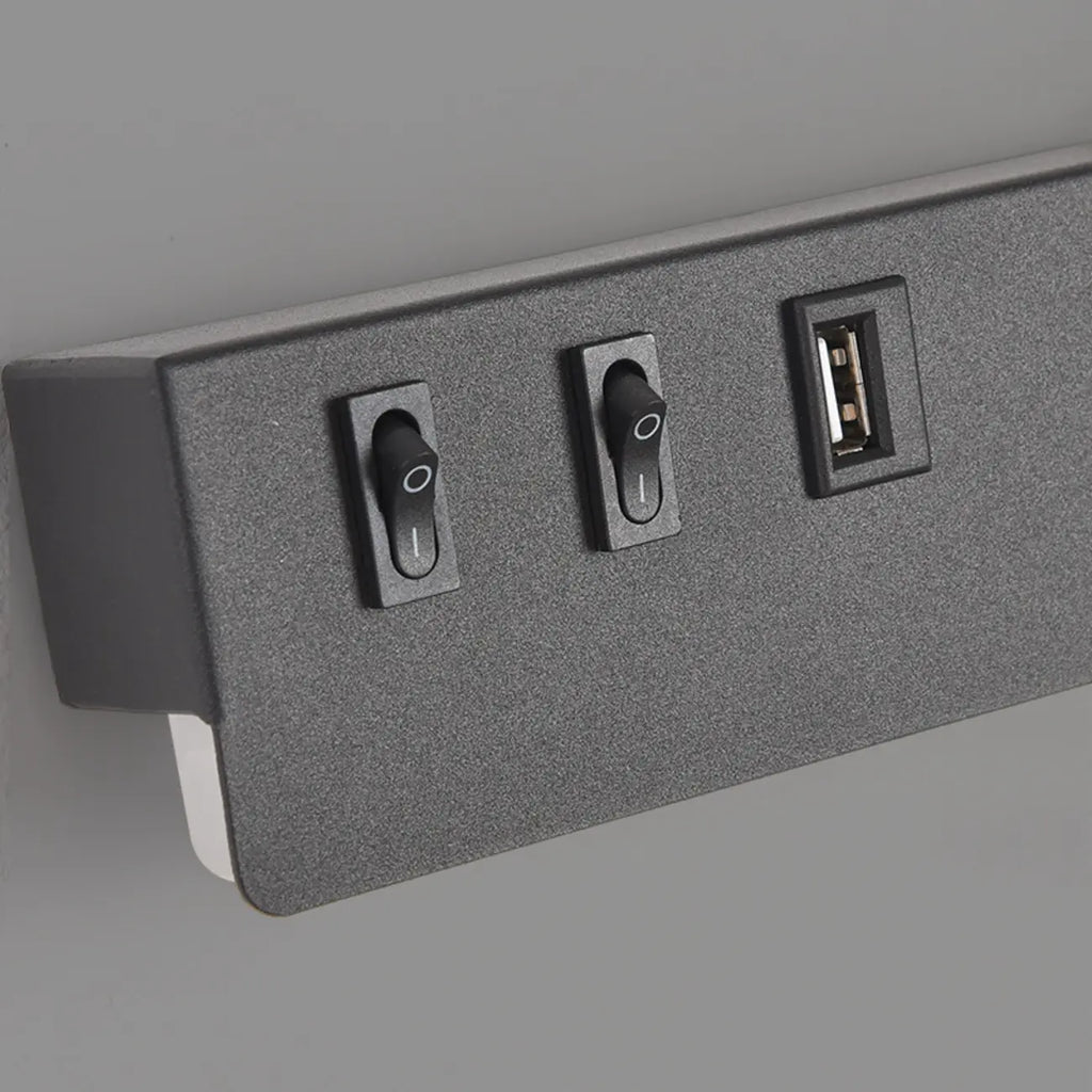 Minimalist Modern Wall Sconce with USB & Rotatable Spotlight
