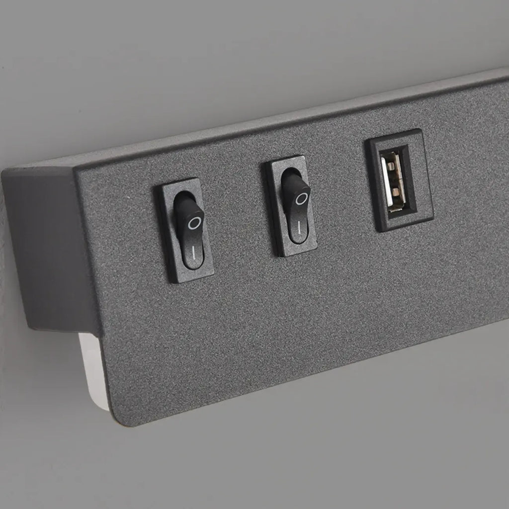 Minimalist Modern Wall Sconce with USB & Rotatable Spotlight