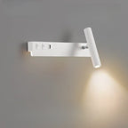 Minimalist Modern Wall Sconce with USB & Rotatable Spotlight