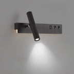 Minimalist Modern Wall Sconce with USB & Rotatable Spotlight