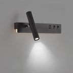 Minimalist Modern Wall Sconce with USB & Rotatable Spotlight