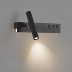 Minimalist Modern Wall Sconce with USB & Rotatable Spotlight