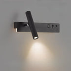 Minimalist Modern Wall Sconce with USB & Rotatable Spotlight