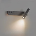 Minimalist Modern Wall Sconce with USB & Rotatable Spotlight