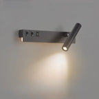 Minimalist Modern Wall Sconce with USB & Rotatable Spotlight
