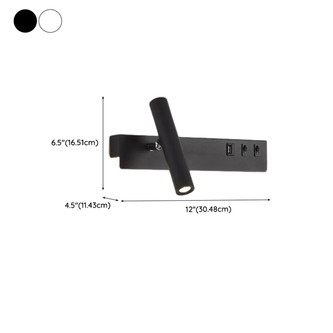Minimalist Modern Wall Sconce with USB & Rotatable Spotlight