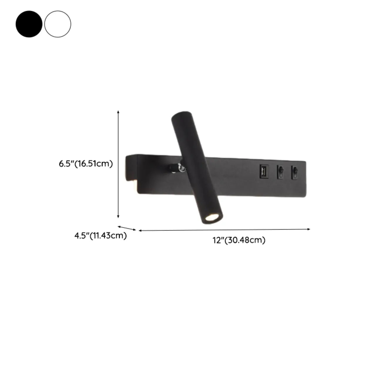 Minimalist Modern Wall Sconce with USB & Rotatable Spotlight