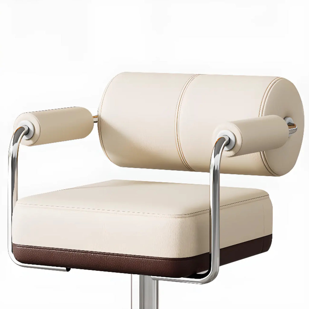 Square Adjustable Leather Gold Legs Swivel Bar Stools