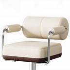 Square Adjustable Leather Gold Legs Swivel Bar Stools