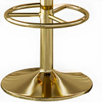 Square Adjustable Leather Gold Legs Swivel Bar Stools