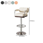 Square Adjustable Leather Gold Legs Swivel Bar Stools