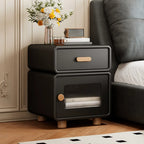 Durable Sleek Edge Wood Cream Bedside Cabinet Nightstand