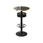 Sleek Glossy Black Wood Metal Bar Tables for Bar