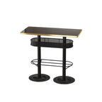 Sleek Glossy Black Wood Metal Bar Tables for Bar