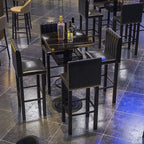 Sleek Glossy Black Wood Metal Bar Tables for Bar