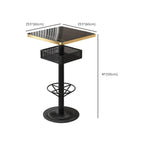 Sleek Glossy Black Wood Metal Bar Tables for Bar