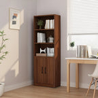 Classic Brown Wooden Vertical 3 Drawers Storage Bookcase