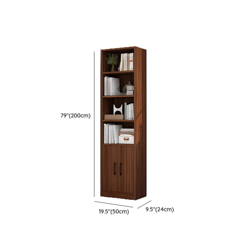 Classic Brown Wooden Vertical 3 Drawers Storage Bookcase