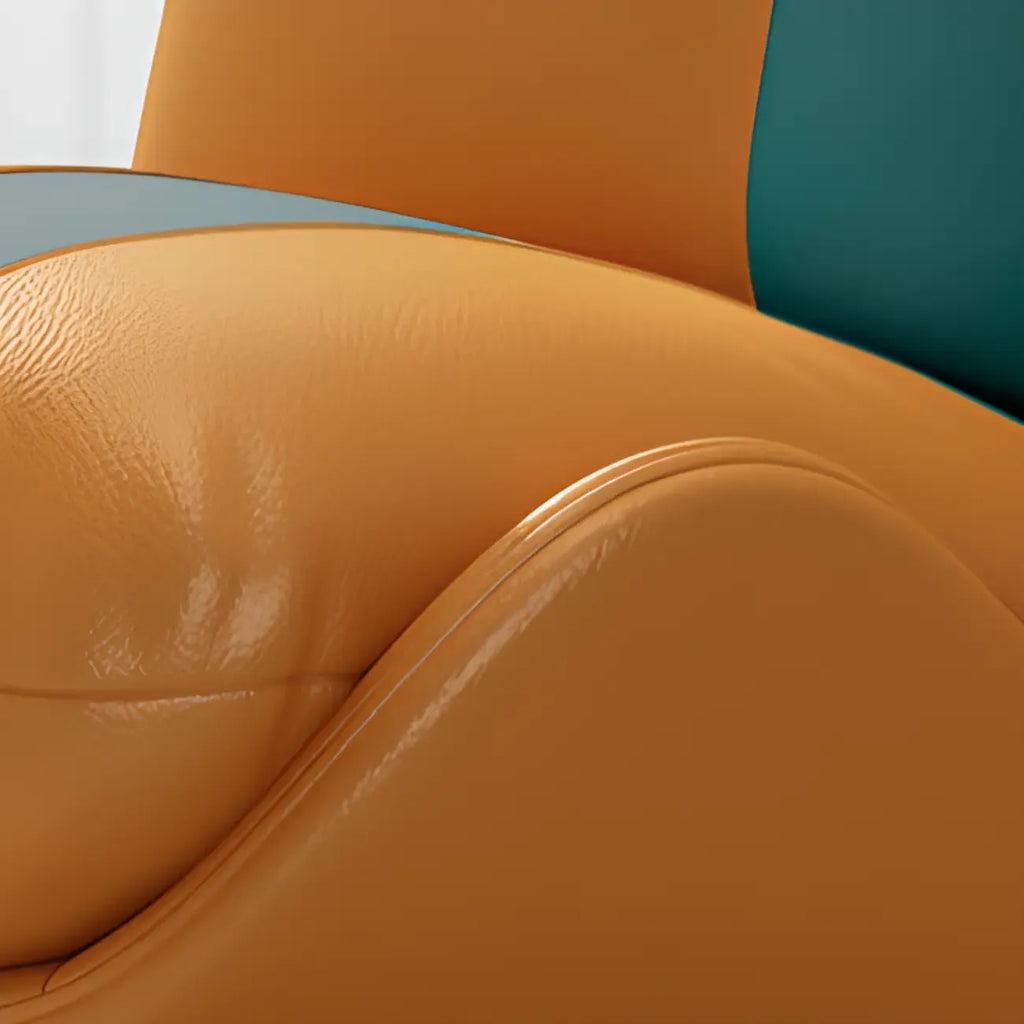 Modern Cat-Resistant Leather Striped Accent Chair
