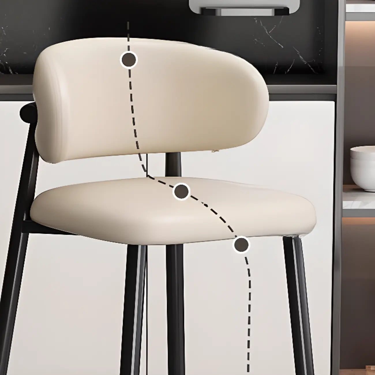 Modern Upholstered Low Back Counter Height Bar Stools