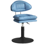 Modern Low Back Bar Chair Adjustable Swivel PU Leather