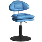 Modern Low Back Bar Chair Adjustable Swivel PU Leather
