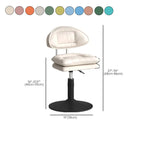 Modern Low Back Bar Chair Adjustable Swivel PU Leather