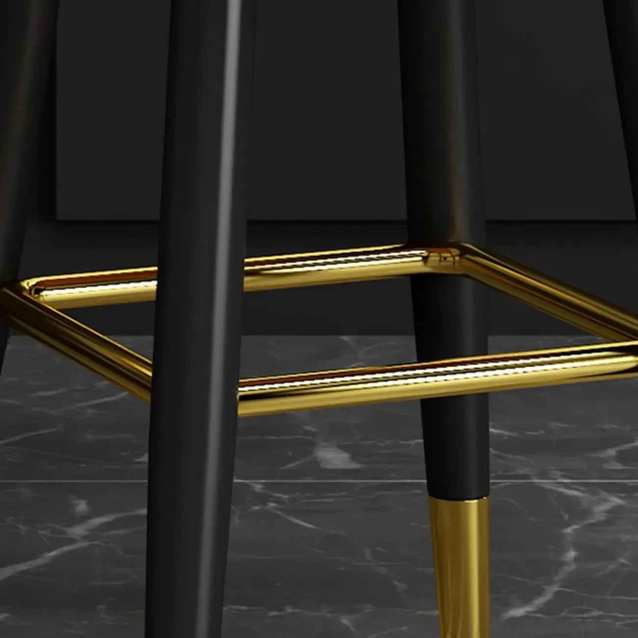 Modern Round Leather Curved Back Bar Stools