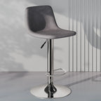 Adjustable Leather Bucket Swivel Bar Stools