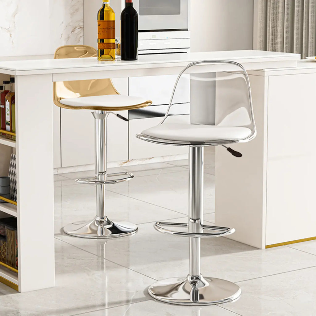 Transparent Acrylic Cushioned Swivel Adjustable Bar Stool