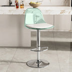 Transparent Acrylic Cushioned Swivel Adjustable Bar Stool