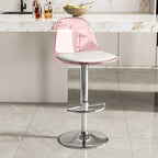 Transparent Acrylic Cushioned Swivel Adjustable Bar Stool